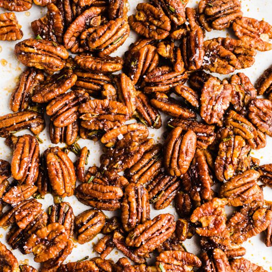 Spiced Rosemary Maple Pecans