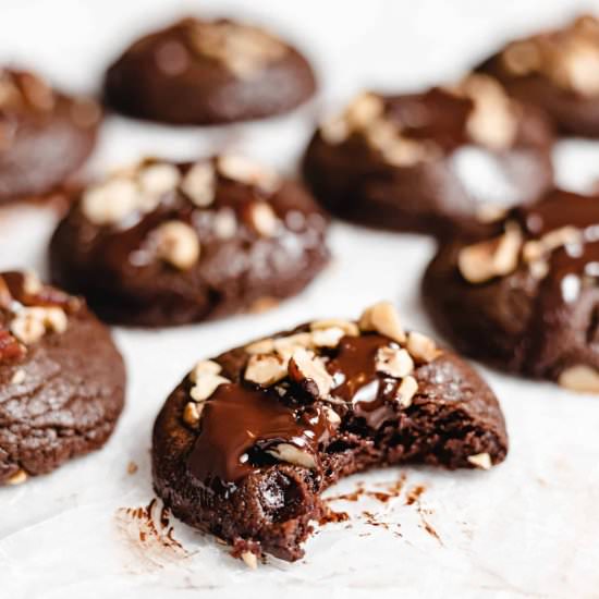 Chocolate Hazelnut Brownie Cookies