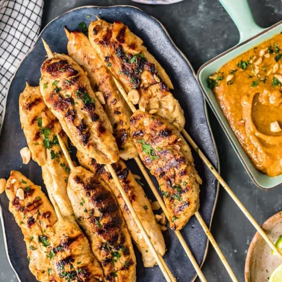 Chicken Satay with Peanut Sauce!