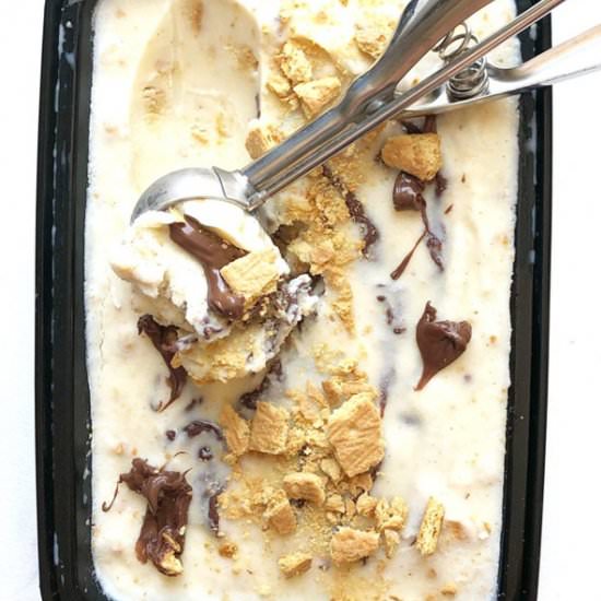 Homemade S’more Nutella Gelato