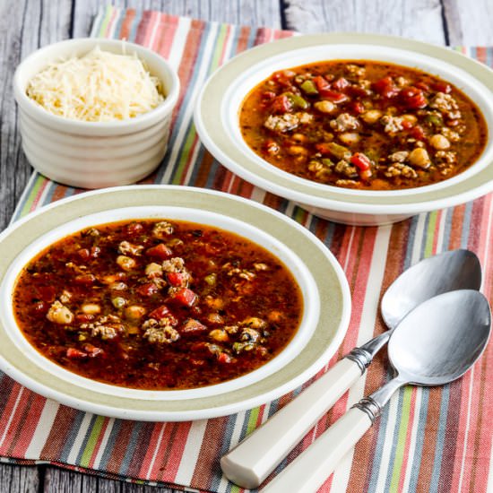 Instant Pot Sausage Soup with Pesto