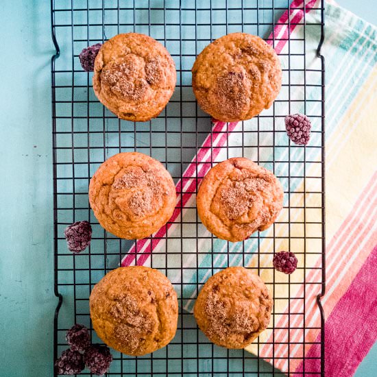 Bursting berry pumpkin muffins