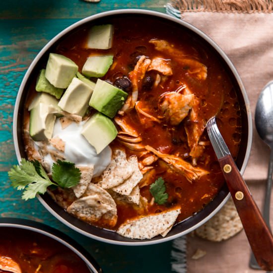 Healthy Chicken Enchilada Soup