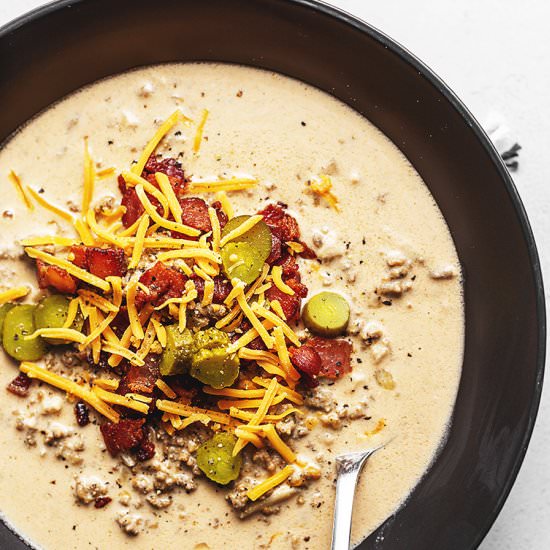 Keto Bacon Cheeseburger Soup