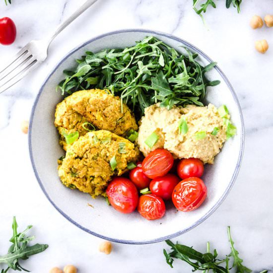 Simple Chickpea Fritter Bowl