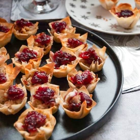 Turkey and Cranberry Filo Tarts