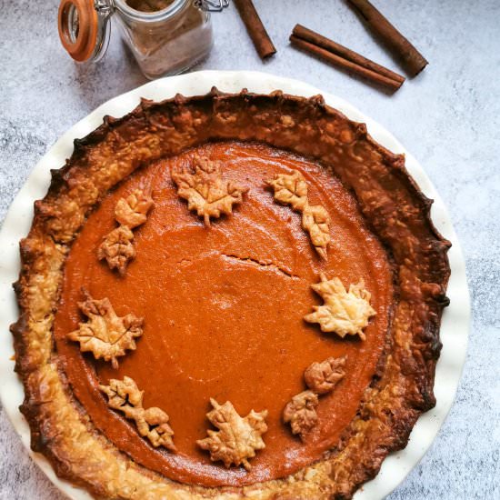 Spiced Rum Pumpkin Pie