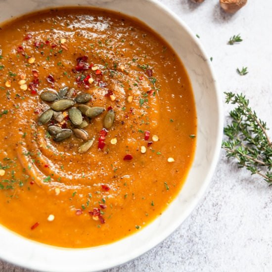Butternutsquash & sweet potato soup