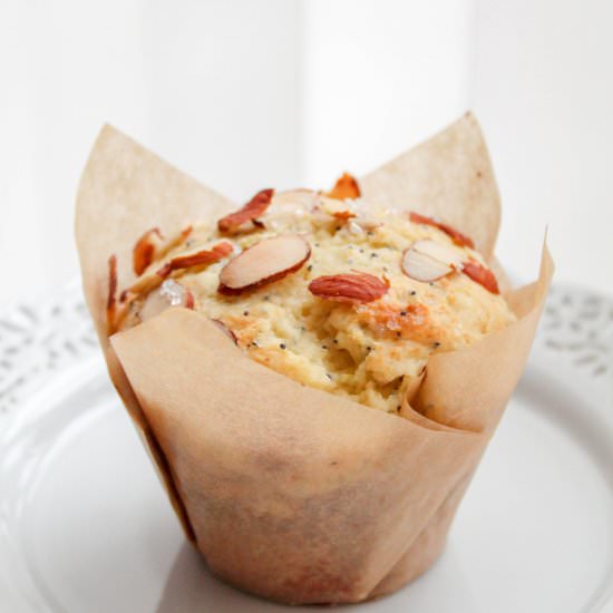 Lemon almond poppy seed muffins