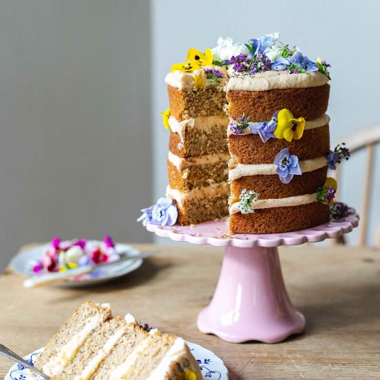 Earl grey, lemon and poppy seed cake