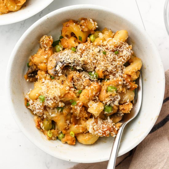 tempeh ‘tuna’ casserole (vegan)