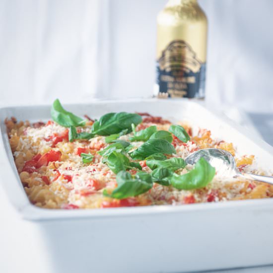 Pasta caprese casserole