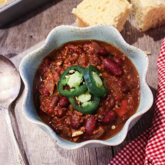 Vegan sausage chili