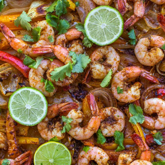 Shrimp Sheet Pan Fajitas