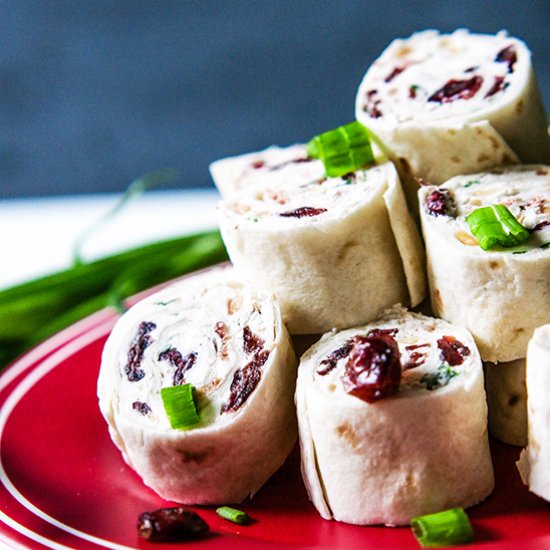 Festive Cranberry & Bacon Pinwheels