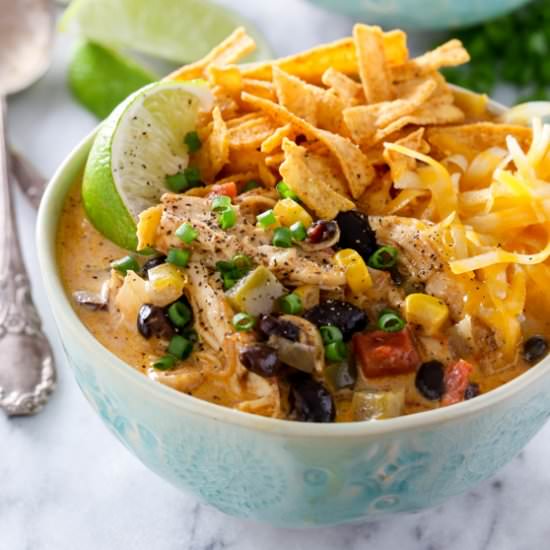Cheesy Chicken Enchilada Soup