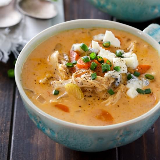 Cheesy Buffalo Chicken Soup