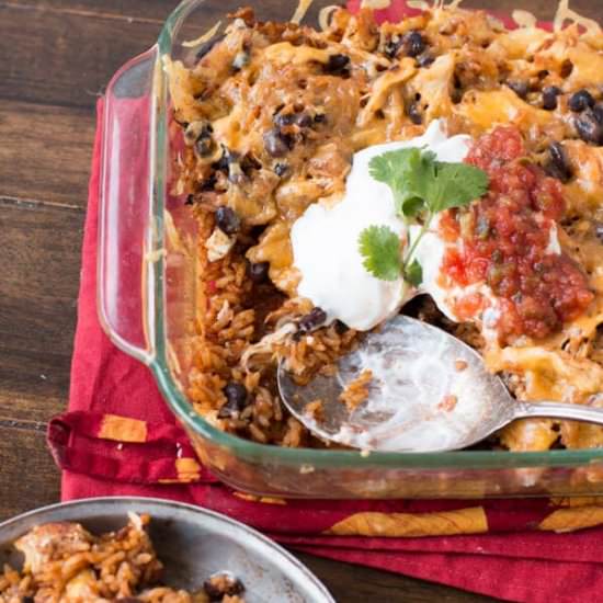 Mexican Chicken and Rice Casserole