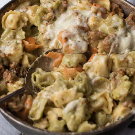 Skinny Creamy Pesto Tortellini