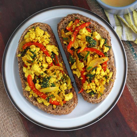 Vegan Tofu Scramble Toast