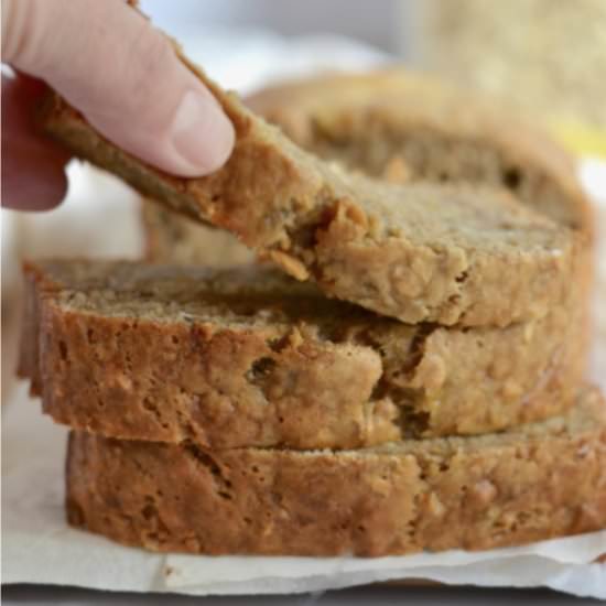 Peanut Butter Oat Banana Bread