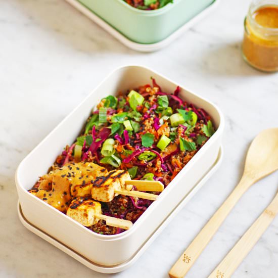 Thai Quinoa Salad & Tofu Satay Skew