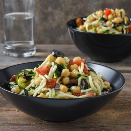 Zucchini, chickpea and tomato salad