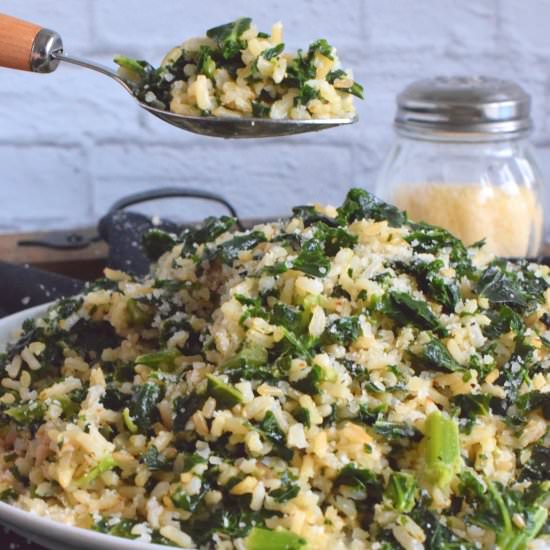 Brown Rice with Kale and Parmesan
