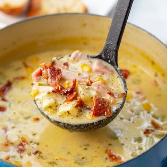Cheesy Ham and Potato Soup