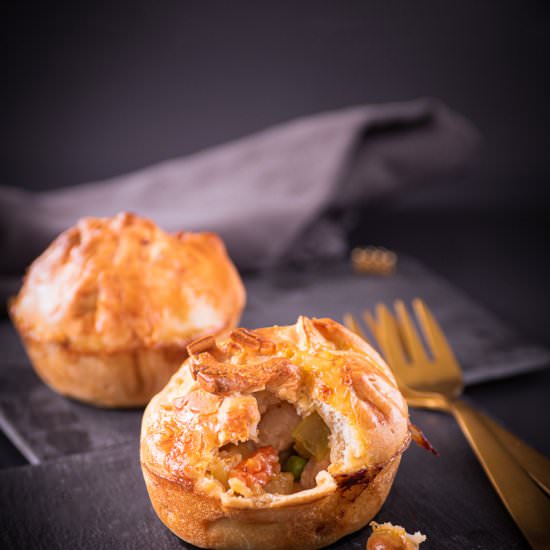 Chicken pot pie muffin