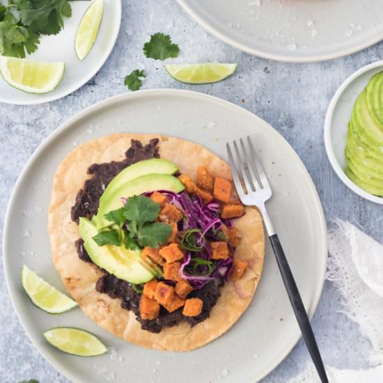 Black Bean & Sweet Potato Tostadas