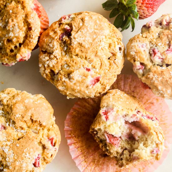 Eggless Strawberry Muffins
