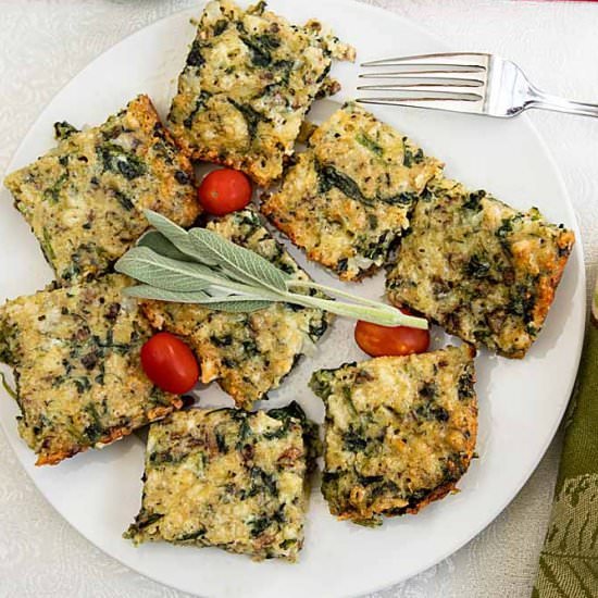 Spinach and Cheddar Squares