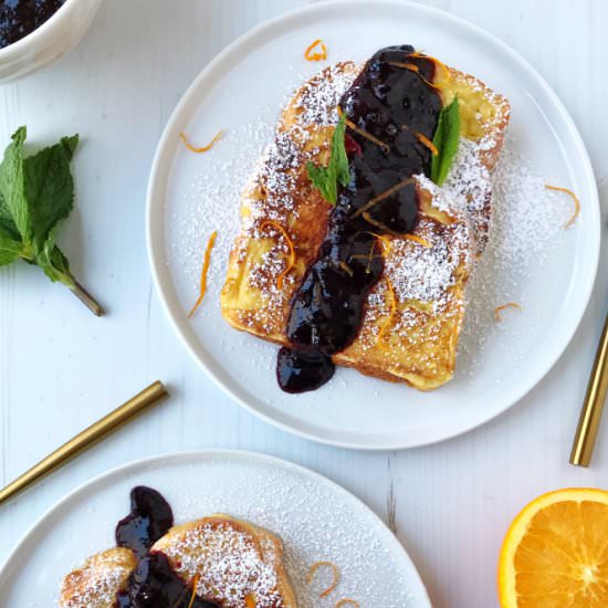 Brioche French Toast Blueberry Syrup