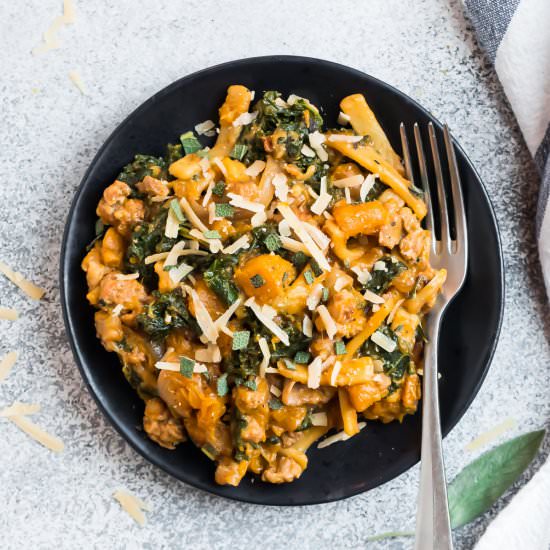 Butternut Squash Pasta with Sausage