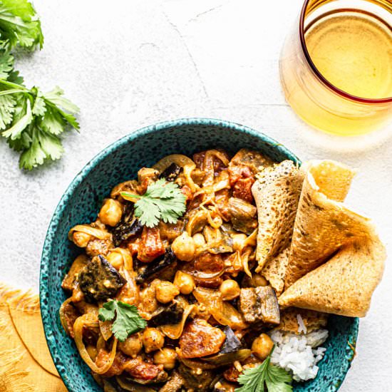 Roasted Eggplant Curry (v + gf)