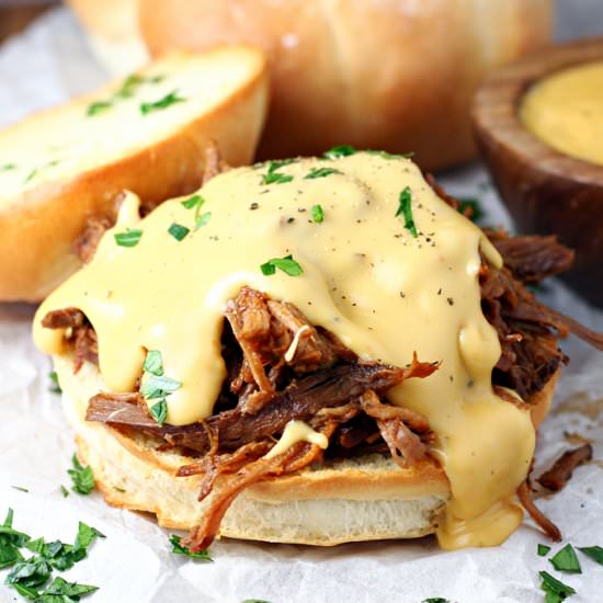 Slow Cooker BBQ Brisket Sandwiches