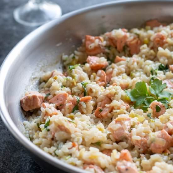 Creamy Salmon and Leek Risotto