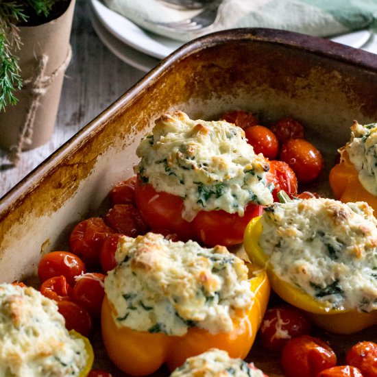 Keto Chicken Ricotta Stuffed Pepper