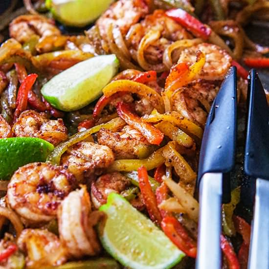 Sheet Pan Fajita Shrimp