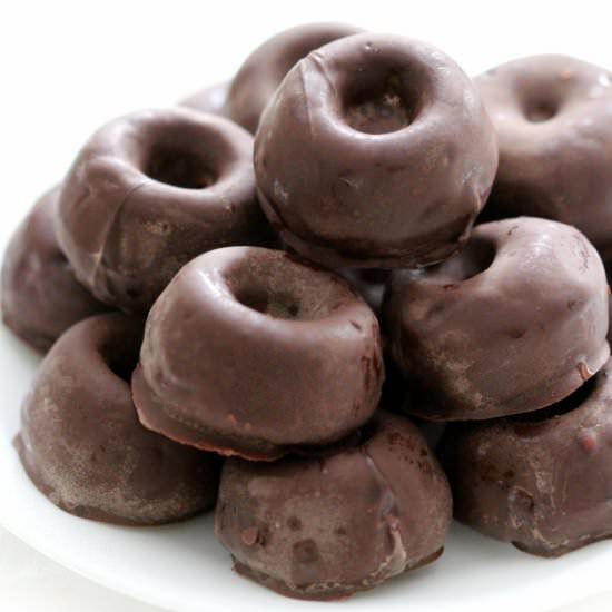 GF/V Chocolate-Covered Mini Donuts