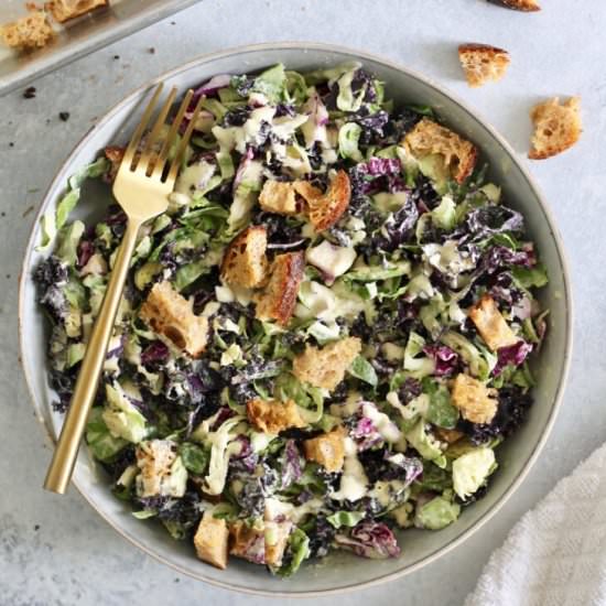Brussels Sprout and Kale Caesar