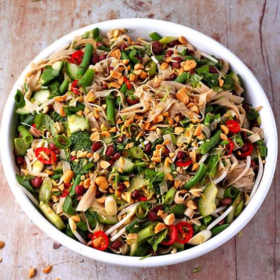 Asian rice noodle salad