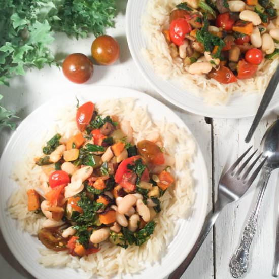 Sweet potato, veggies & beans