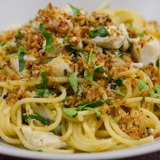 Lemon Crab Scampi Pasta