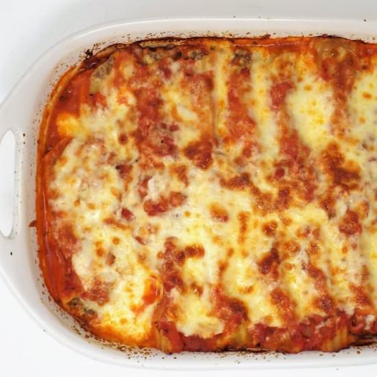 Beef and Cheese Stuffed Manicotti
