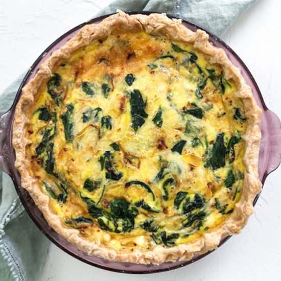 Caramelized Onion & Spinach Quiche
