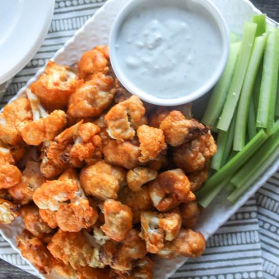 Air Fried Buffalo Cauliflower bites