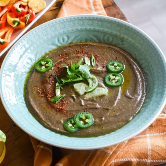 Creamy Black Bean Green Chile Dip