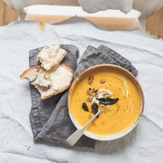 Root veg and butternut squash soup